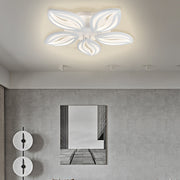 Lustra LED cu telecomanda ORCHID 66W, 5 Petale, lumina Rece/Calda/Neutra, Dimabila, Alb