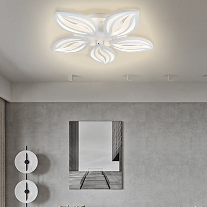 Lustra LED cu telecomanda ORCHID 66W, 5 Petale, lumina Rece/Calda/Neutra, Dimabila, Alb