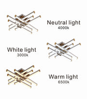 Lustra LED cu Telecomanda LT178/6WH, 84W, 6 Elemente, Lumina Rece/Clada/Neutra, Dimabila, Alb