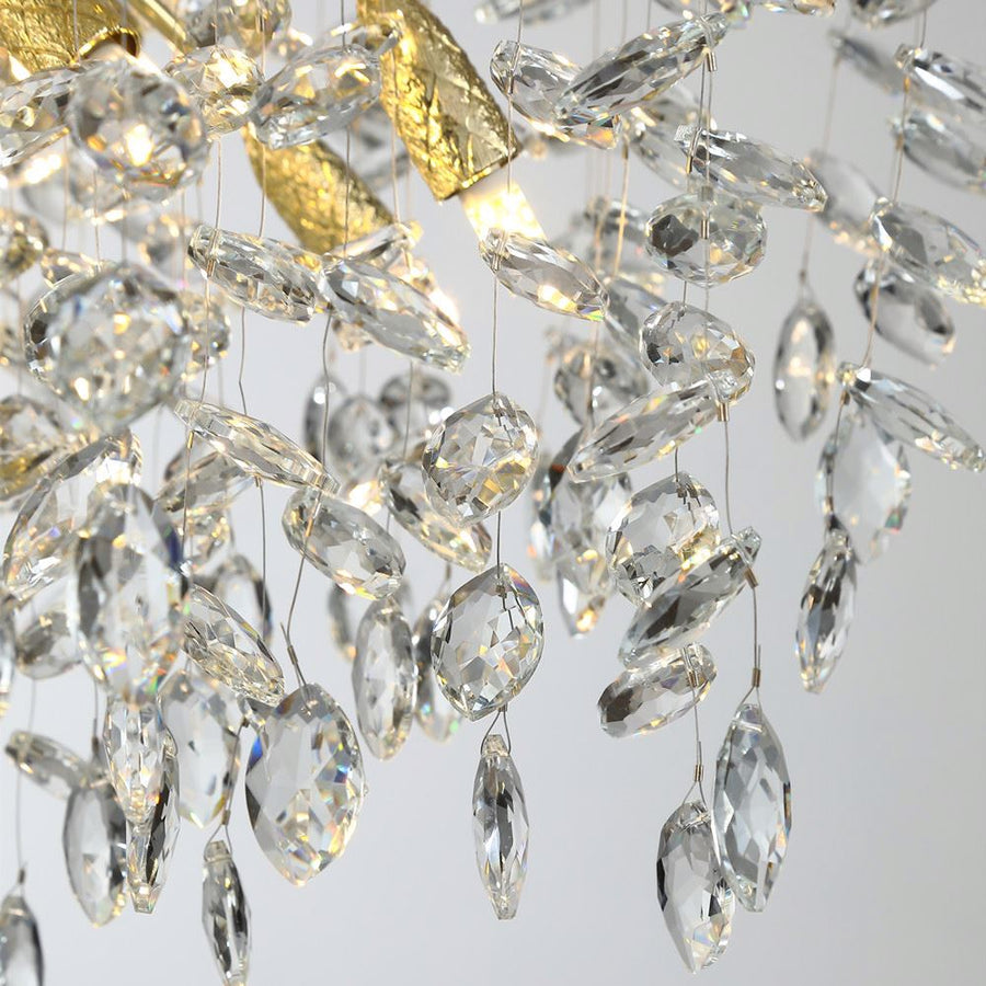 Candelabru Cristal WALTZ Rhapsody, 6x G9, Auriu, 45cm, Inaltime Reglabila, Metal si Cristal
