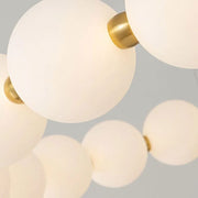 Lustră Suspendată LED Acril Celeste 42W cu Telecomandă, Dimabilă, Lumina Calda/Neutra/Rece 3000K/4000K/6000K, Auriu, Metal și Acril