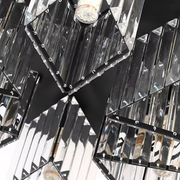 Lustra Clasica Moderna Sasha, LC117/5BK, 5x E27, Metal si Cristal, Negru, Abajur