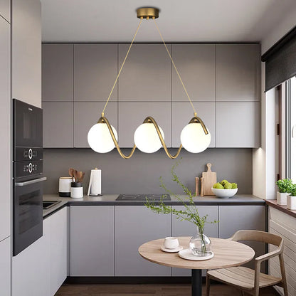 Lustra LOFT Haven, 3x G9, Alb Auriu, Metal, Inaltime Reglabila, Modern