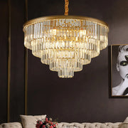 Candelabru Cristal CHAMBORD Nobile 5xE14, Diametru 38cm, Auriu Mat