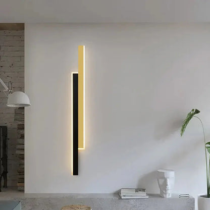 Lustra LED LINIUS 29W, 2 Elemente, Liniara, Lumina Calda/Neutra/Rece, Auriu Negru