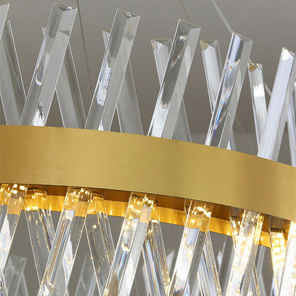 Candelabru LED CASERTA Eleganza cu Telecomandă, 54W, Dimabil, Diametru 50cm, Auriu