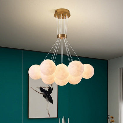 Lustra MODERNA LOFT Bagliore, Glob, 9xE27, Inaltime Reglabila, Auriu