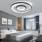 Lustra LED cu telecomanda FIGURATO, 63W, 3 Cercuri, lumina Rece/Calda/Neutra, Dimabila, Negru