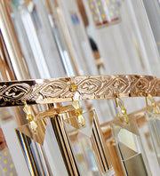 Candelabru Cristal CC8043/600H1800GD, Diametru 60cm, Inaltime 180cm, Auriu Lucios, Inaltime Reglabila, Design Elegant