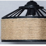 Lustra Vintage LV300/300BK, 1xE27, Rustic Barn, Sfoara si Metal, 30cm, Negru
