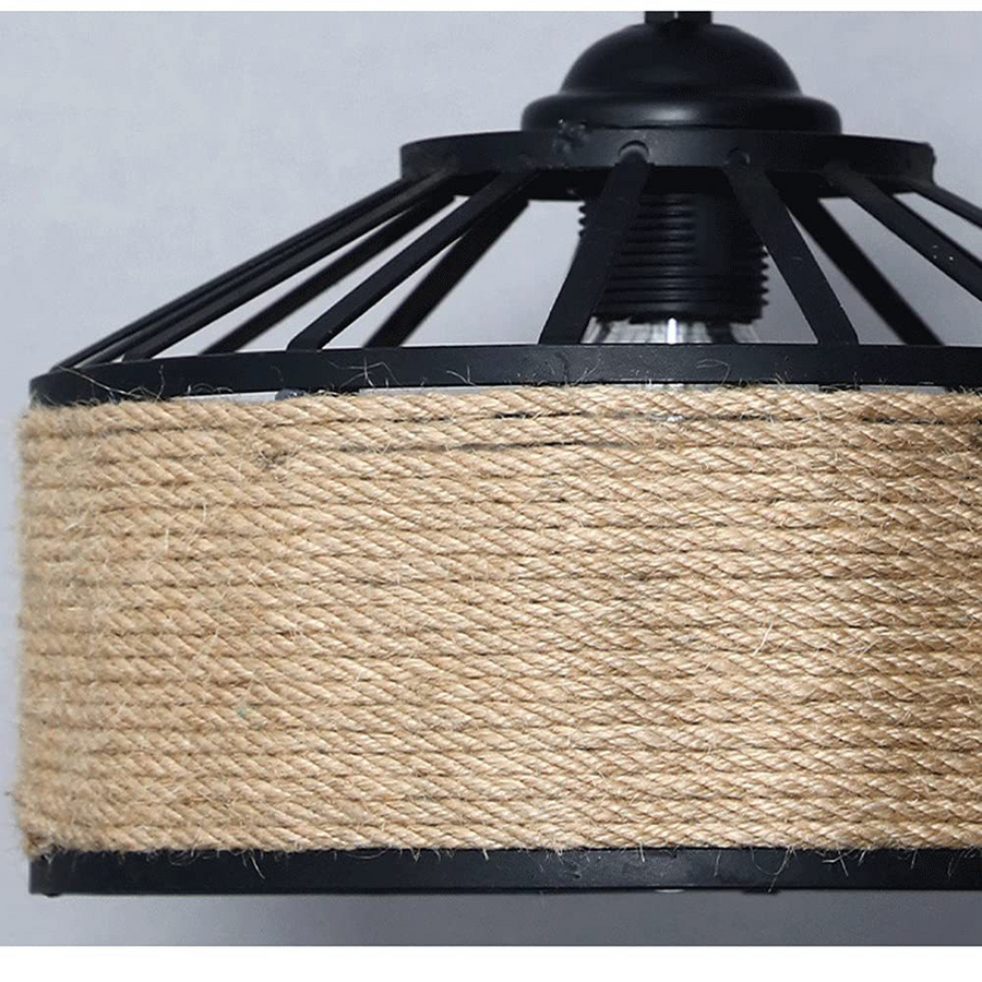 Lustra Vintage LV300/300BK, 1xE27, Rustic Barn, Sfoara si Metal, 30cm, Negru
