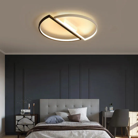 Lustra LED cu telecomanda VECTOR ARCUS 52W, 2 Elemente, lumina Rece/Calda/Neutra, Dimabila, Alb Negru