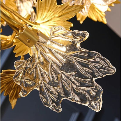 Candelabru Modern, CM260/500GD, 6xE14, Diametru 50cm, Auriu, Inaltime Reglabila, Metal si Cristal