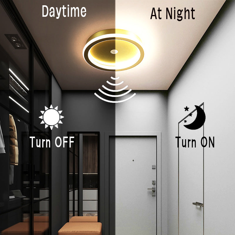 Lustra LED cu Senzor Miscare PS500BK, 28W, lumina Rece/Calda/Neutra, Negru
