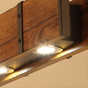 Lustra LED Vintage LV565/4, 12W, 3000K, Rustic Barn, Lemn si Metal, 100cm, Galben