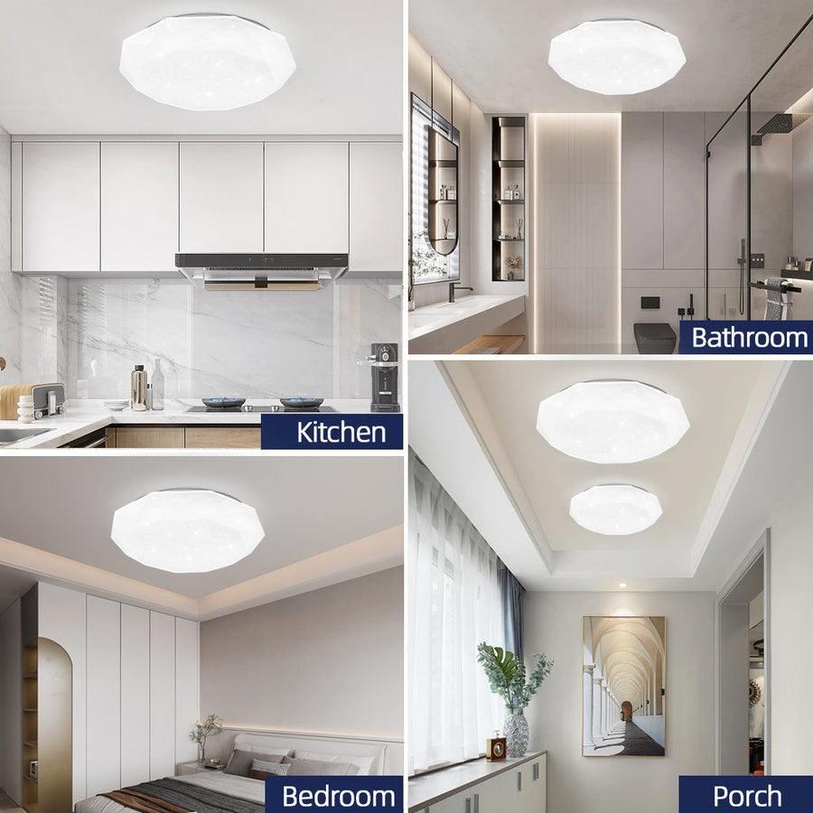 Plafoniera LED, 51W, Diametru 40cm, Lumina Calda/Rece/Neutra, Alb