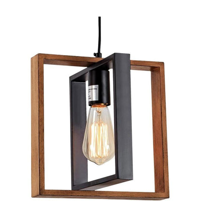 Lustra Vintage LV560/1BK, 1xE27, Rustic Barn, Lemn si Metal, Negru