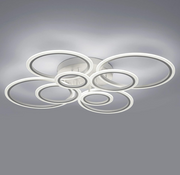 Lustra LED cu telecomanda  BETTY 130W, 8 Cercuri, lumina Rece/Calda/Neutra, Dimabila, Alb