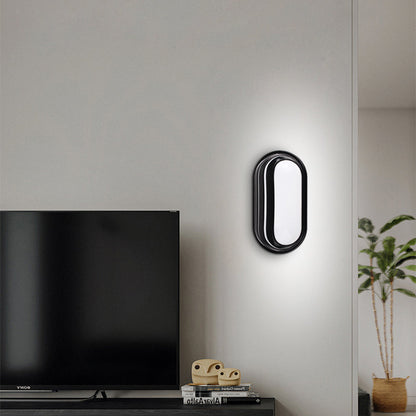Aplica LED de Exterior AX322/214BK, 12W, Lumina Calda 3000K, IP65, Negru si Alb