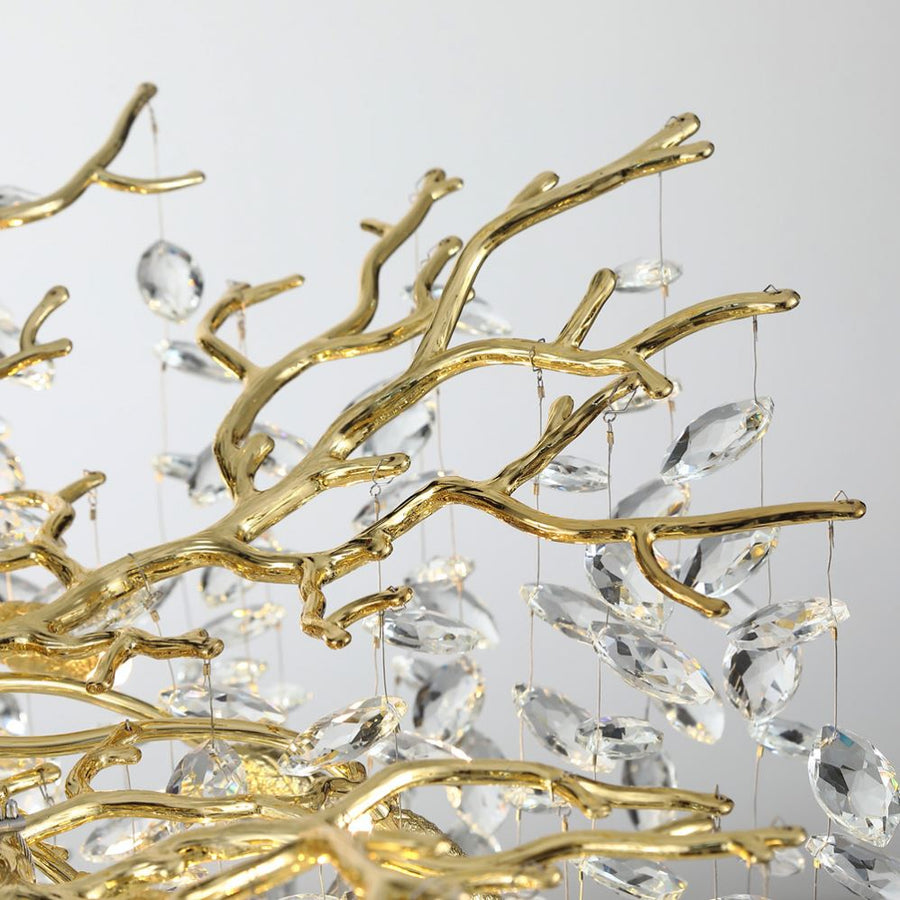 Candelabru Cristal WALTZ Rhapsody, 6x G9, Auriu, 45cm, Inaltime Reglabila, Metal si Cristal