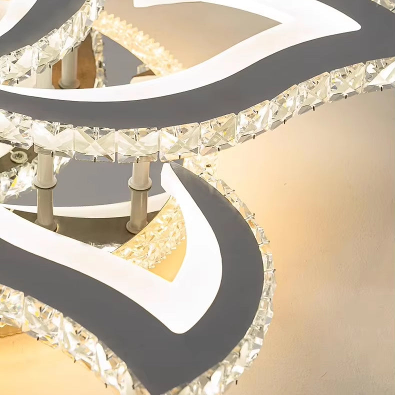 Lustra LED Alejandro cu Telecomanda, 71W, 4 Flori, Lumina Dimabila Rece/Calda/Neutra, Crom