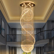 Candelabru Cristal LED 70W IMPERIALE Auriu, Diametru 50cm, Inaltime 200cm, Model Scara