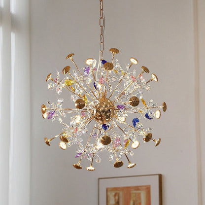 Candelabru Cristal CC372/500GD, 24xG4, Auriu si Cristale , 52cm, Inaltime Reglabila