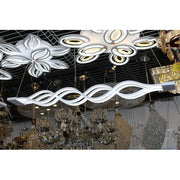 Lustra LED suspendata cu telecomanda WAVE 89W, Liniara, lumina Rece/Calda/Neutra, Dimabila, Alb, Inaltime Reglabila