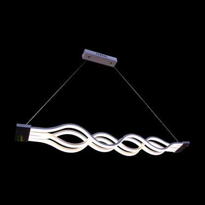 Lustra LED suspendata cu telecomanda WAVE 89W, Liniara, lumina Rece/Calda/Neutra, Dimabila, Alb, Inaltime Reglabila