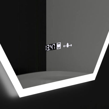 Oglinda LED Poligon, 60X80cm, Hexaluce Senzor MotionGlow Marcello, Sistem Dezaburire, Ceas & Termometru, Dimabila Oglinda LED Poligon, 60X80cm, Hexaluce Senzor MotionGlow Marcello, Sistem Dezaburire, Ceas & Termometru, Dimabila
