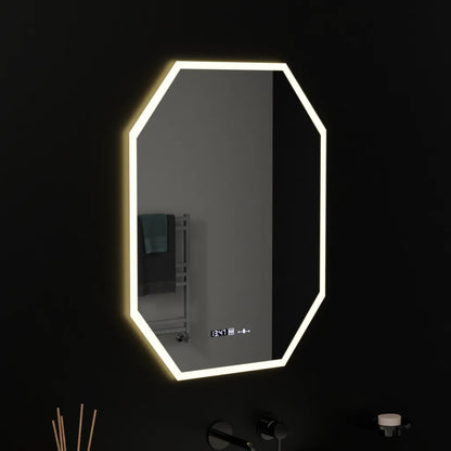 Oglinda LED Poligon, 60X80cm, Hexaluce Senzor MotionGlow Marcello, Sistem Dezaburire, Ceas & Termometru, Dimabila Oglinda LED Poligon, 60X80cm, Hexaluce Senzor MotionGlow Marcello, Sistem Dezaburire, Ceas & Termometru, Dimabila