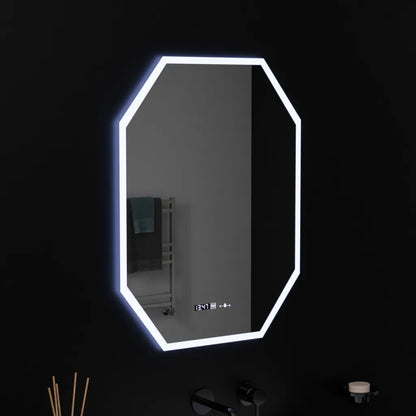 Oglinda LED Poligon, 60X80cm, Hexaluce Senzor MotionGlow Marcello, Sistem Dezaburire, Ceas & Termometru, Dimabila Oglinda LED Poligon, 60X80cm, Hexaluce Senzor MotionGlow Marcello, Sistem Dezaburire, Ceas & Termometru, Dimabila
