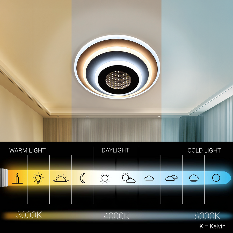 Lustra LED NEXA ROTUND 3D 39W,  lumina Rece/Calda/Neutra, Alb
