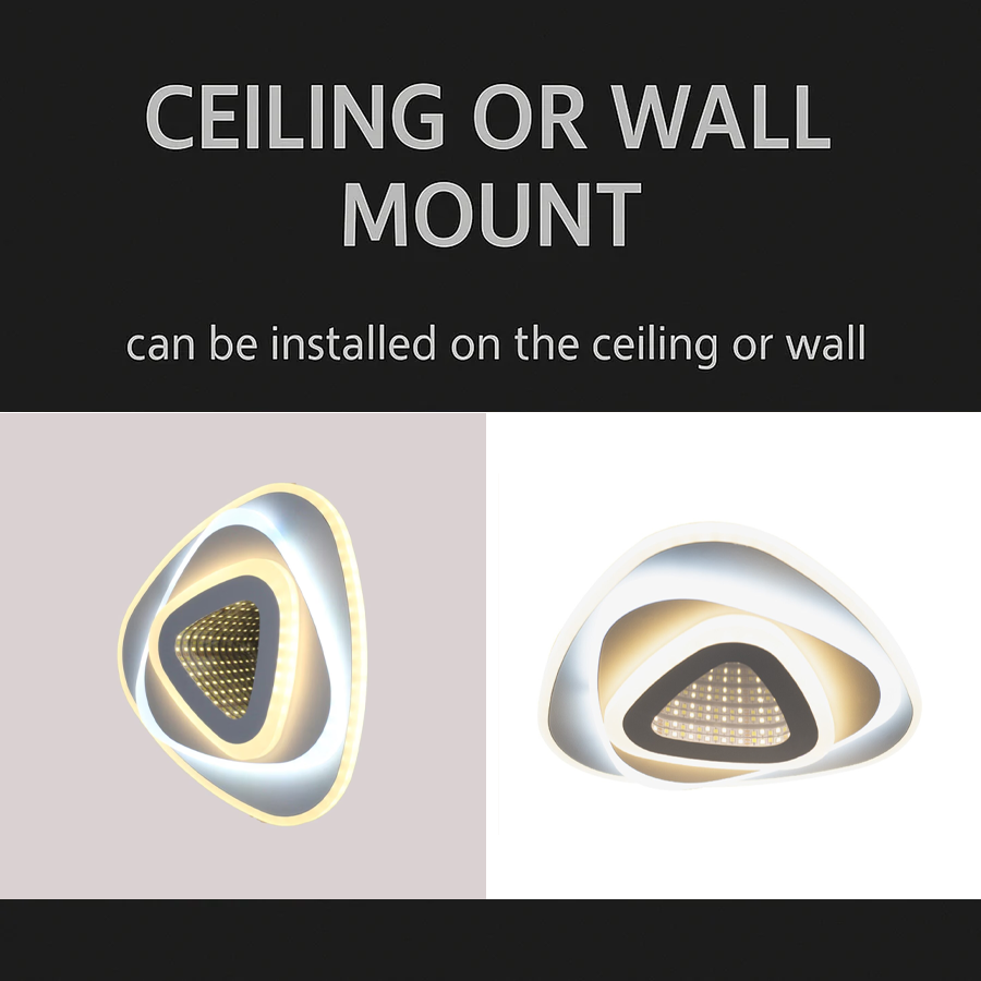 Lustra LED NEXA Triunghi 3D 36W, Alb, Lumina Rece/Calda/Neutra