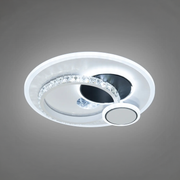 Lustra LED cu cristal HELIOX, 37W, 4 Cercuri, lumina Rece/Calda/Neutra, Alb