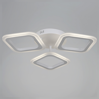 Lustra LED ERIKA 20W, 3 Patrate, Lumina Neutra 4000k, Alb, Metal si Acril