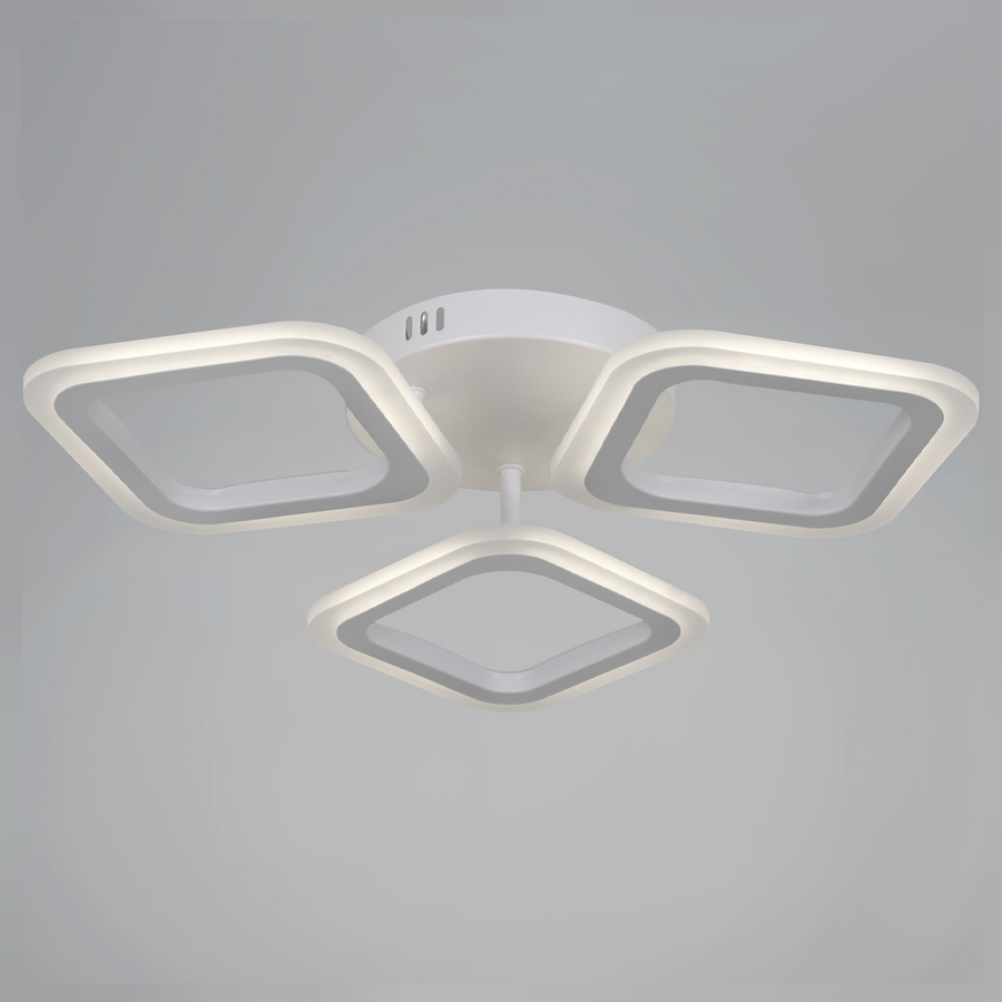 Lustra LED ERIKA 20W, 3 Patrate, Lumina Neutra 4000k, Alb, Metal si Acril