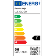 Lustra LED cu Proiector Reglabil FISSO Camilla, 66W, lumina Rece/Calda/Neutra, Auriu Lucios