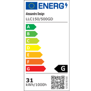 Lustra LED cu telecomanda si cristal VERTUS 31W, 50cm, Cerc, lumina Rece/Calda/Neutra, Dimabila, Auriu
