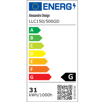 Lustra LED cu telecomanda si cristal VERTUS 31W, 50cm, Cerc, lumina Rece/Calda/Neutra, Dimabila, Auriu