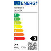 Lampadar LED Upsilon, 27W, 3000K/ 4000K/ 6000K, Metal si Acril, Negru