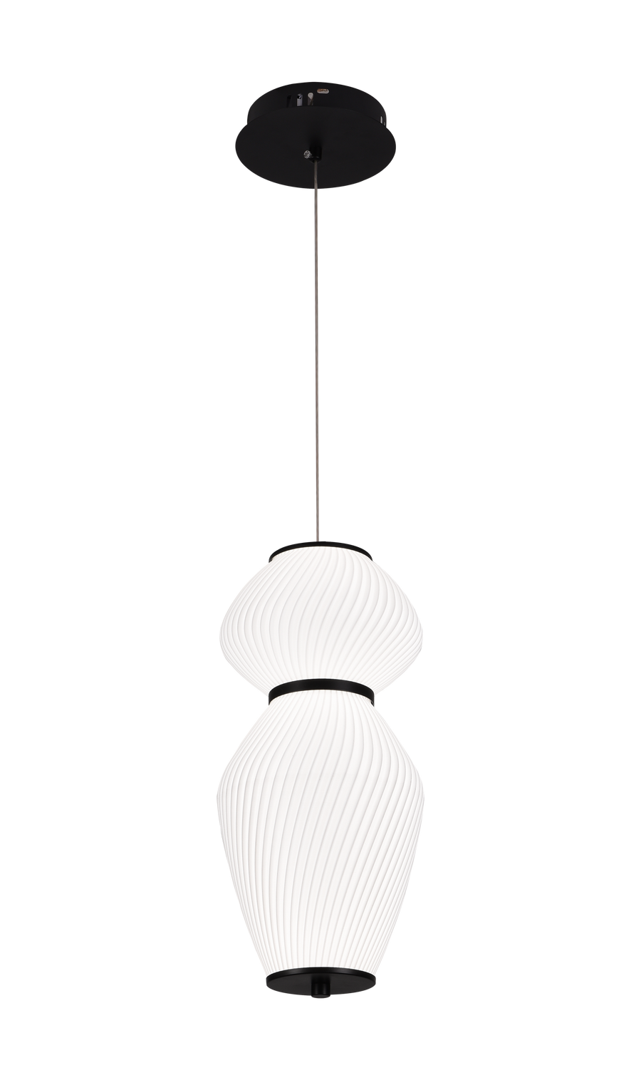 Lustra Suspendata LT022/2WH, 2xE27, Diametru 40.5 cm, Inaltime 16.5 cm, Alb, Plexiglas, Metal