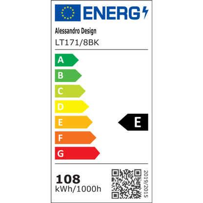 Lustra LED cu Telecomanda LINEX, 108W, 8 elemente, Lumina Rece/Calda/Neutra, Dimabila, Negru