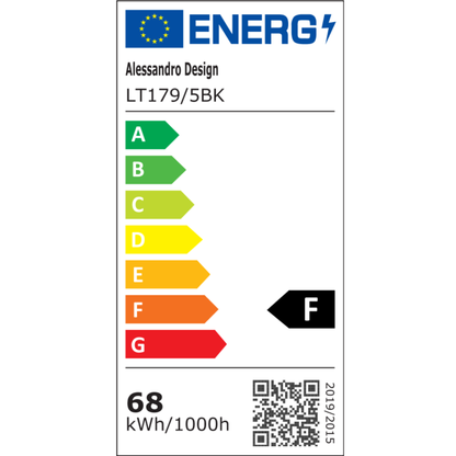 Lustra LED cu Telecomanda LT179/5BK, 68W, 5 Elemente, Lumina Rece/Clada/Neutra, Dimabila, Negru
