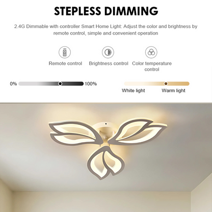 Lustra LED cu telecomanda LILY 40W, 3 Elemente, lumina Rece/Calda/Neutra, Dimabila, Alb