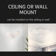Lustra LED cu telecomanda ORCHID 40W, 3 Petale, lumina Rece/Calda/Neutra, Dimabila, Alb