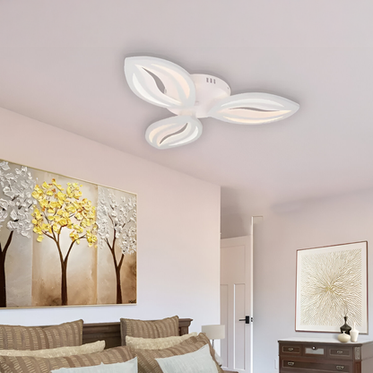 Lustra LED cu telecomanda ORCHID 40W, 3 Petale, lumina Rece/Calda/Neutra, Dimabila, Alb
