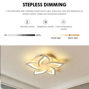 Lustra LED cu telecomanda LOTUS 54W, 5 Petale, lumina Rece/Calda/Neutra, Dimabila, Alb