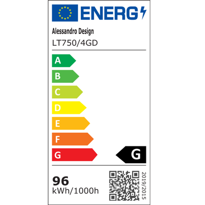 Lustra LED cu telecomanda 96W, 4 Elemente, lumina Rece/Calda/Neutra, Dimabila, Auriu