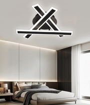 Lustra LED cu Telecomanda LT755, 62W, 40x5.5x10,Lumina Rece/Calda/Neutra, Dimabila, Negru, Metal, Plexiglas